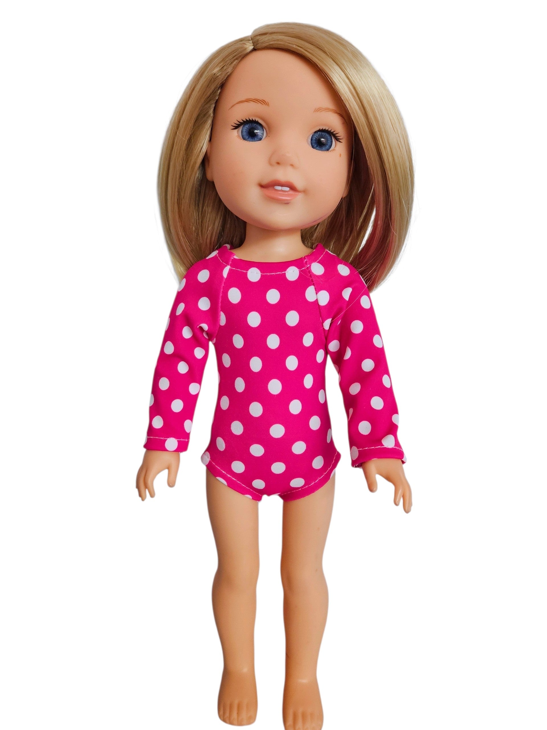 Wellie Wisher Pink White Polka Dots Leotard