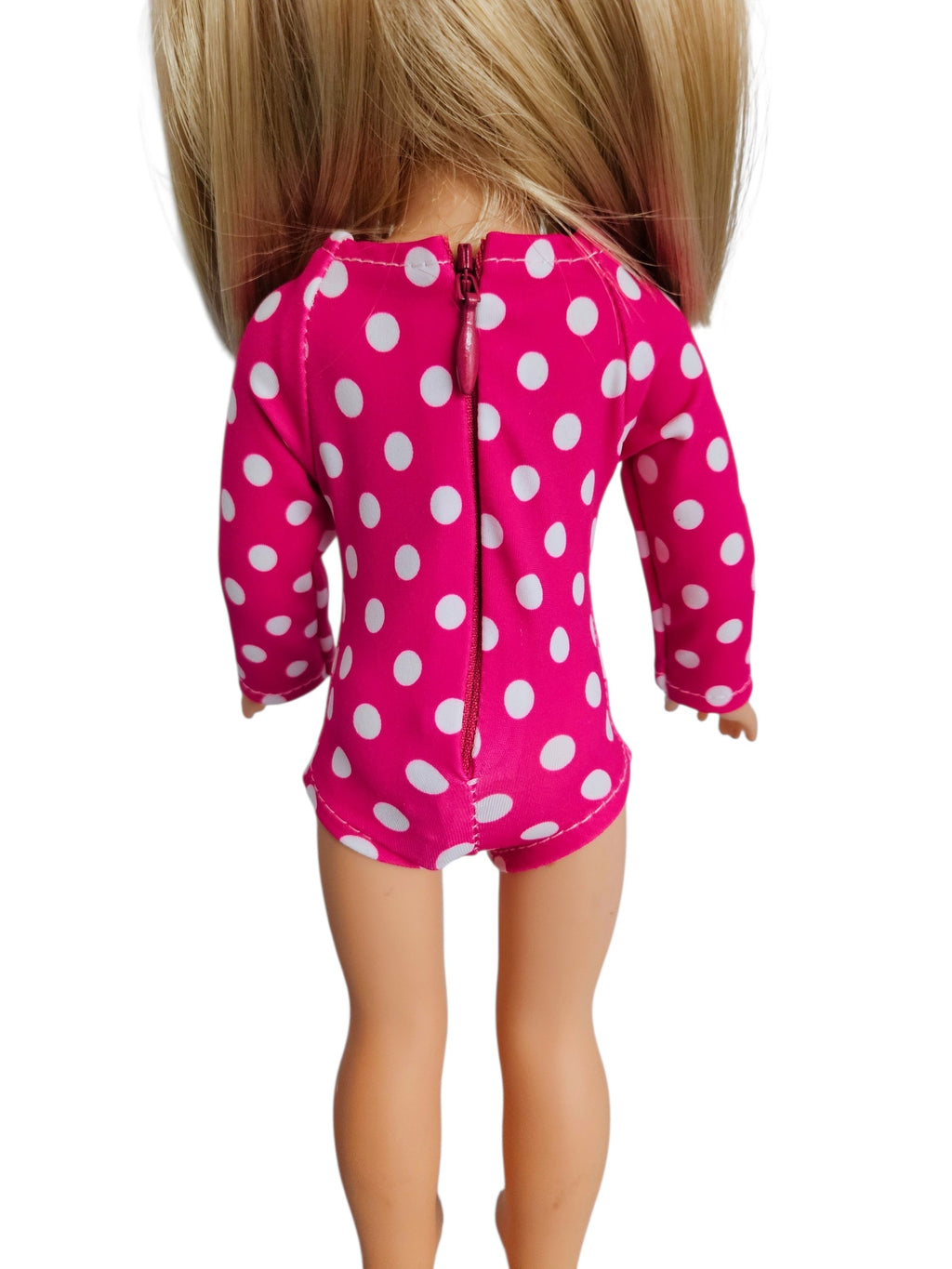Wellie Wisher Pink White Polka Dots Leotard