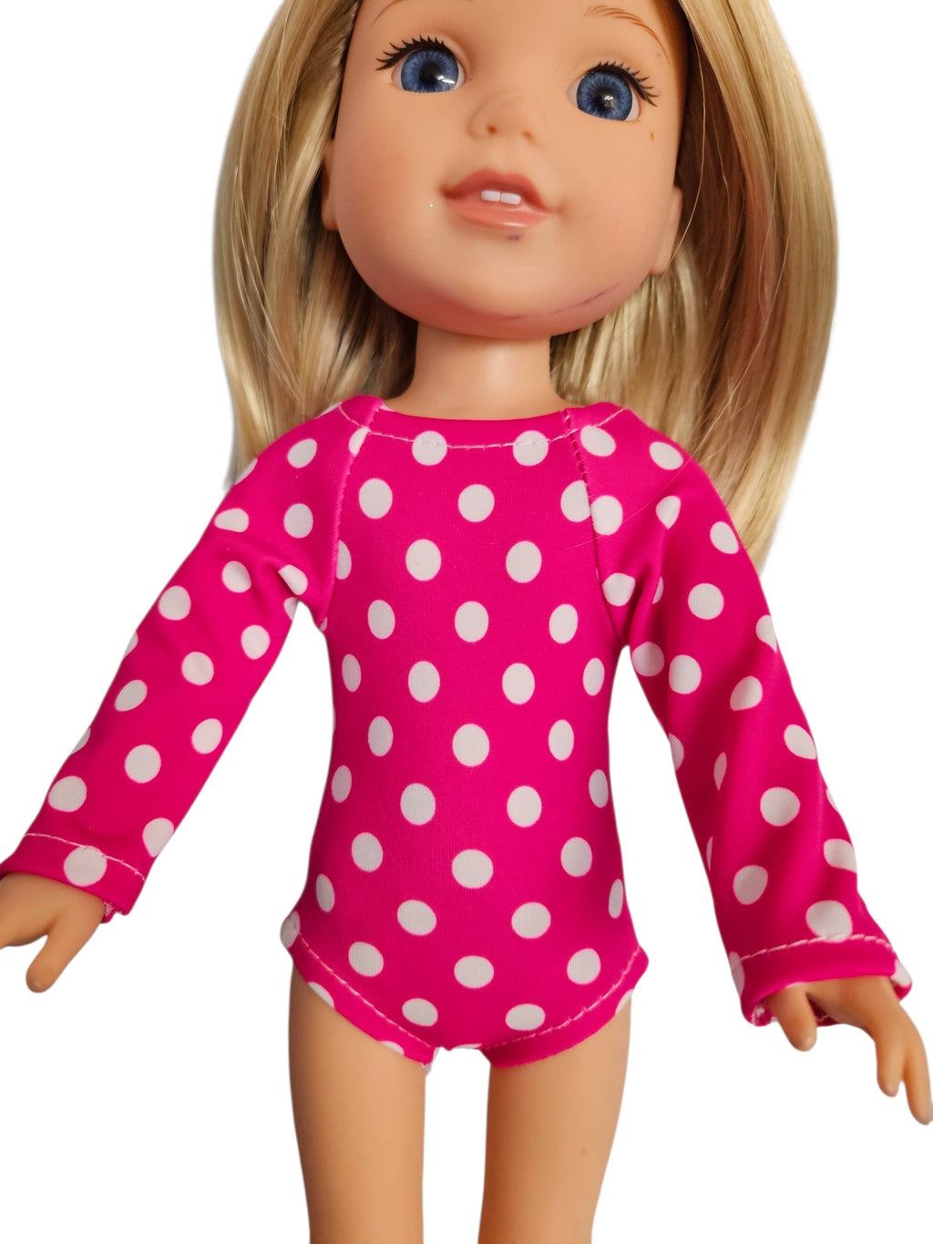 Wellie Wisher Pink White Polka Dots Leotard
