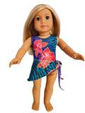 18 inch doll Purple & Teal Swimsuit and Sash