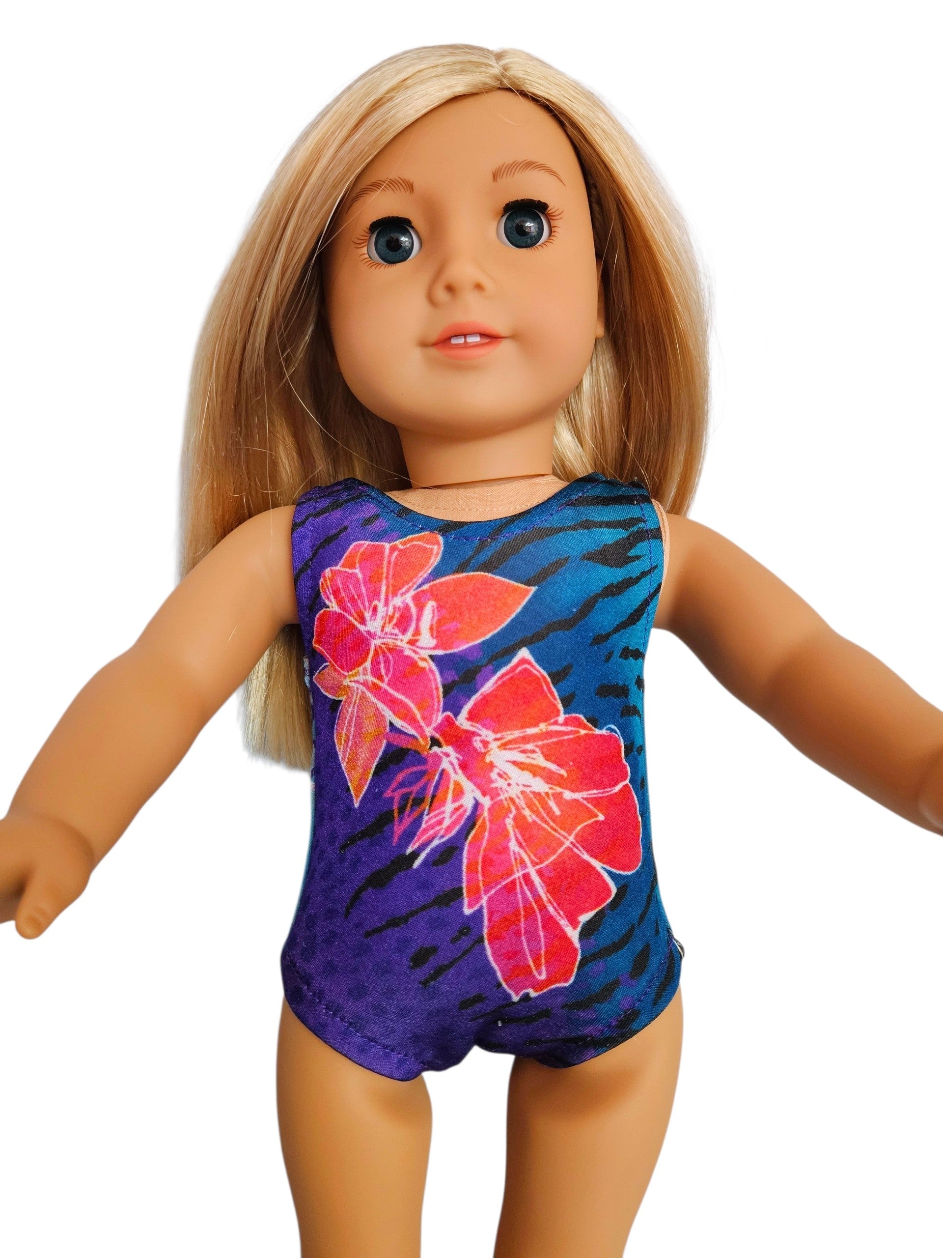 18 inch doll Purple & Teal Swimsuit and Sash
