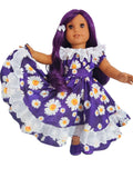 18 inch doll Purple Floral Festive Gown