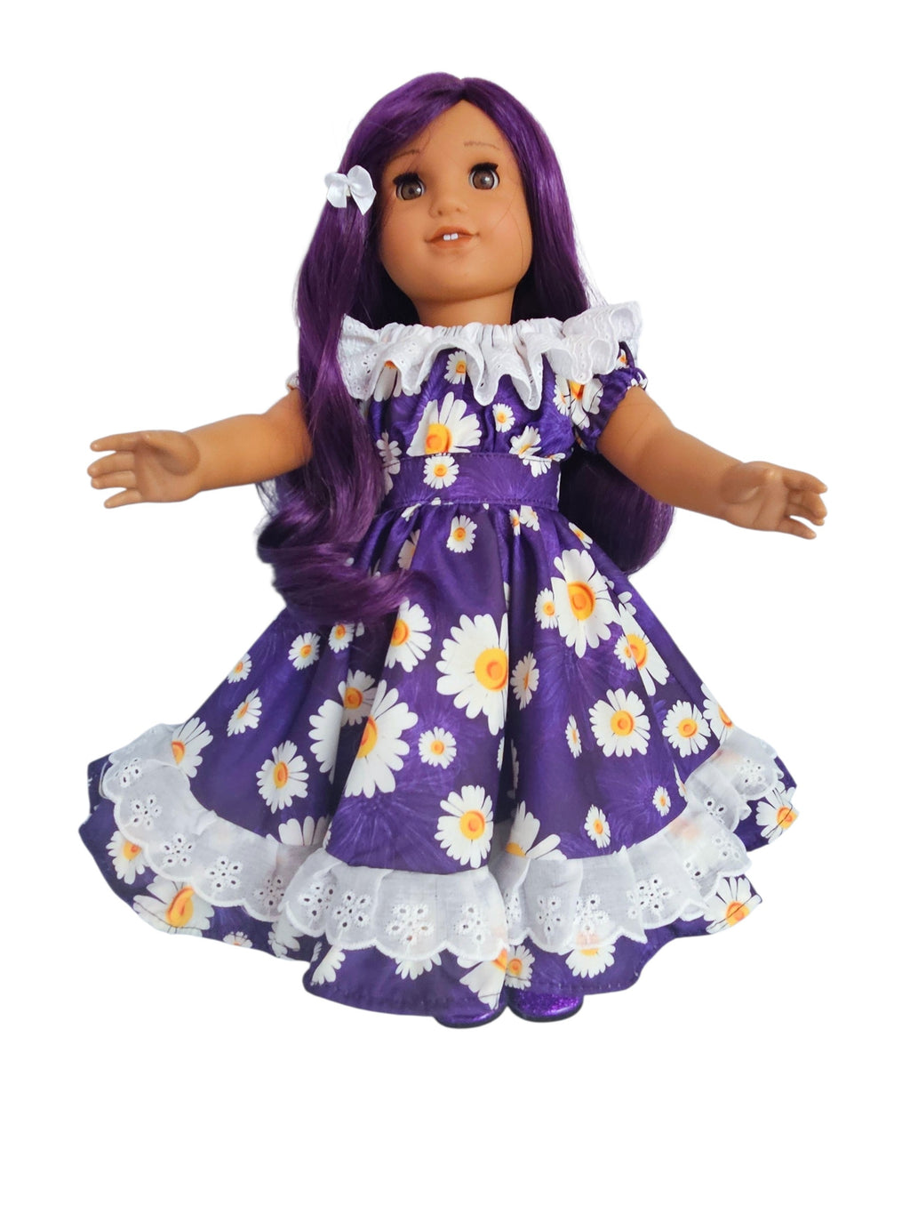 18 inch doll Purple Floral Festive Gown