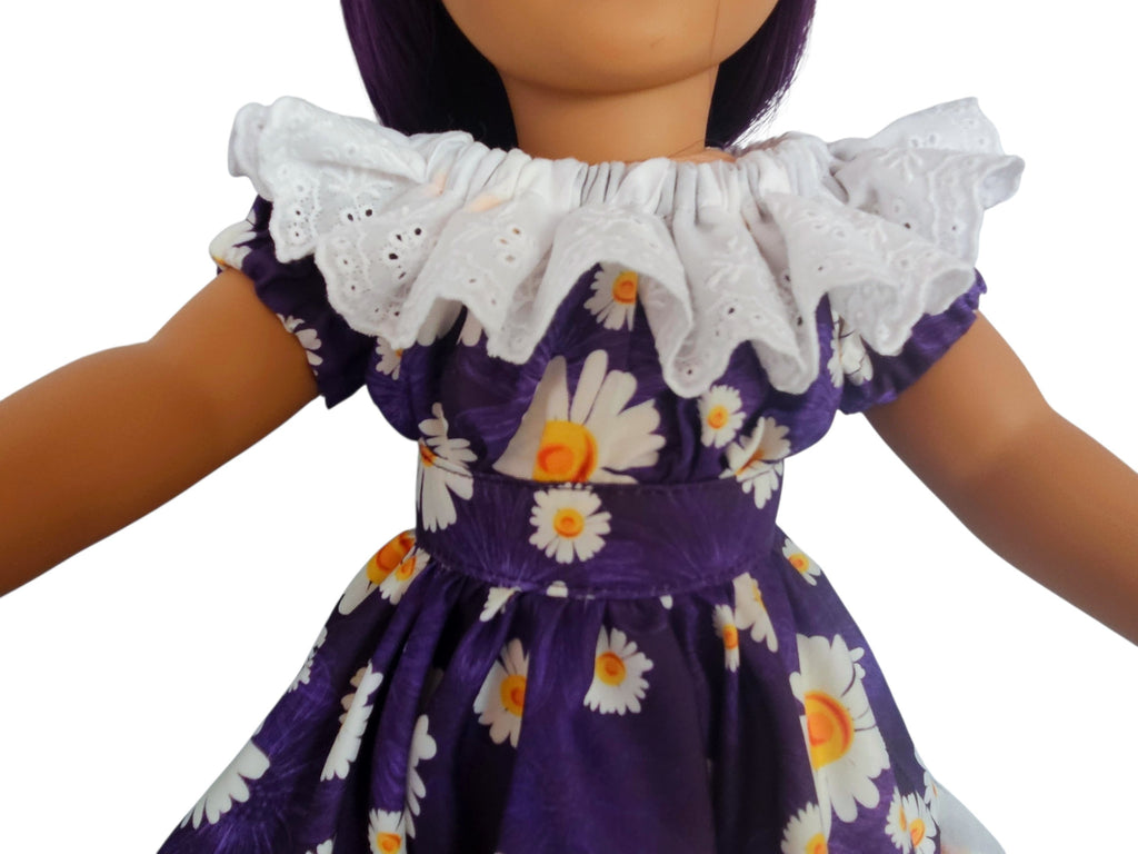 18 inch doll Purple Floral Festive Gown
