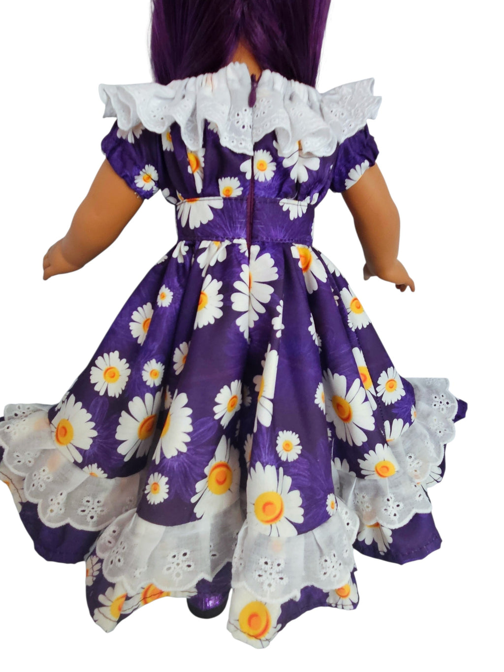 18 inch doll Purple Floral Festive Gown