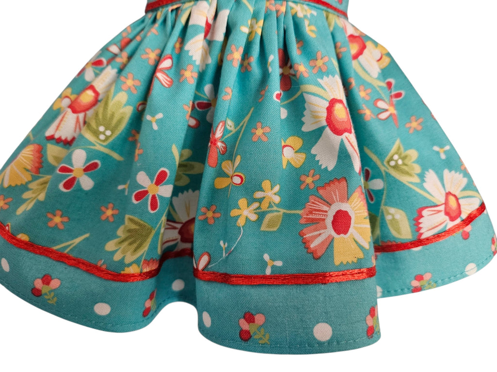 18 inch doll Clothes Pink Aqua Floral Dress American girl handmade