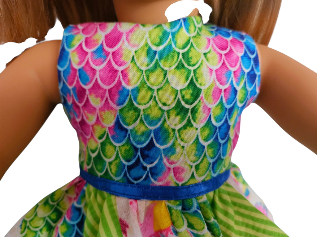 18 inch doll clothes Lime Green Swirl Dress American Girl Handmade