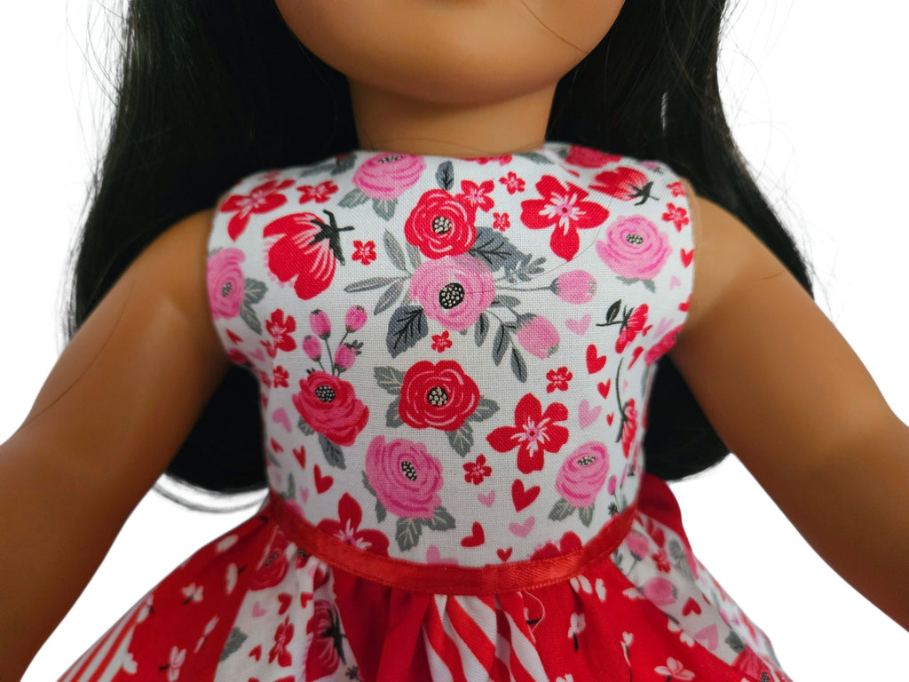 18 inch doll clothes Red Swirl Dress American Girl Handmade