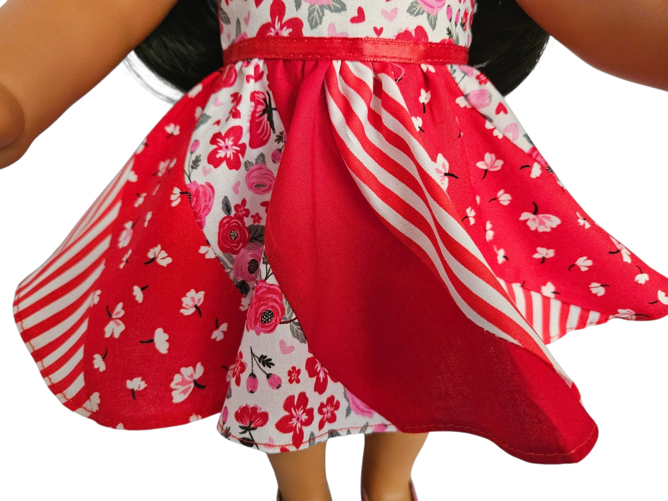 18 inch doll clothes Red Swirl Dress American Girl Handmade
