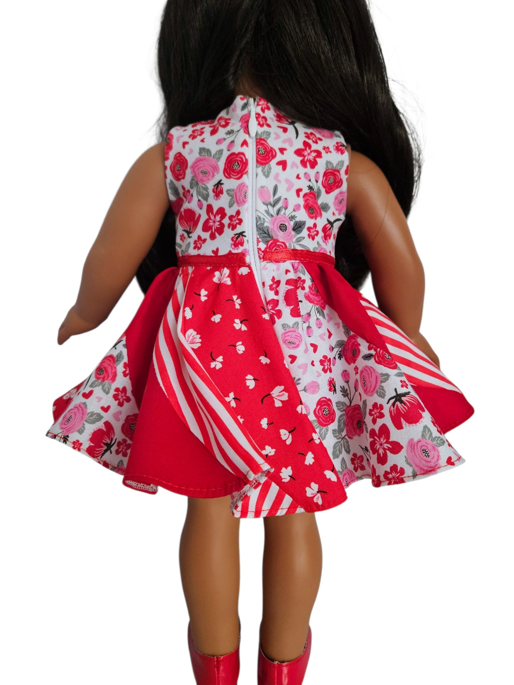 18 inch doll clothes Red Swirl Dress American Girl Handmade