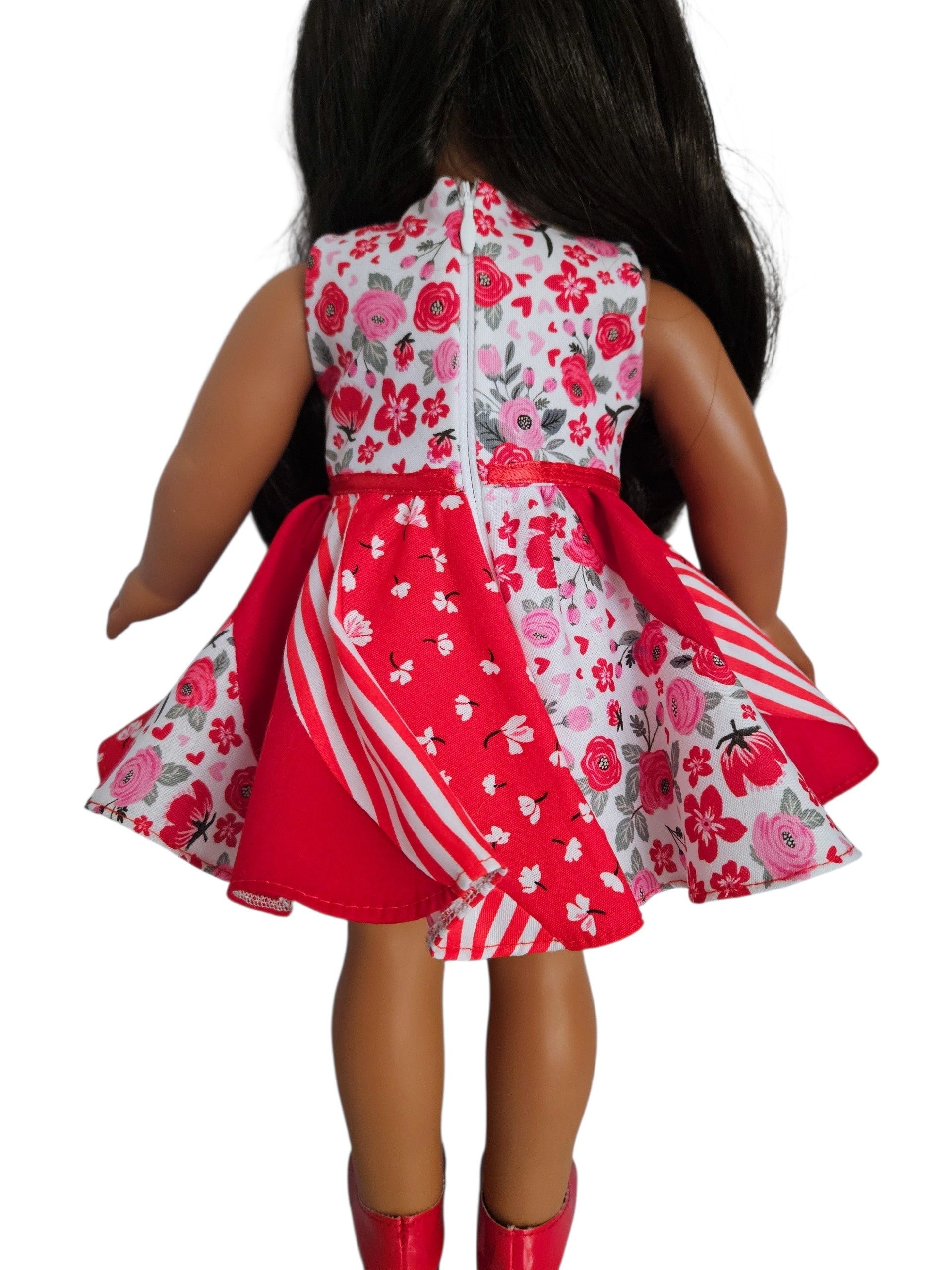 18 inch doll clothes Red Swirl Dress American Girl Handmade