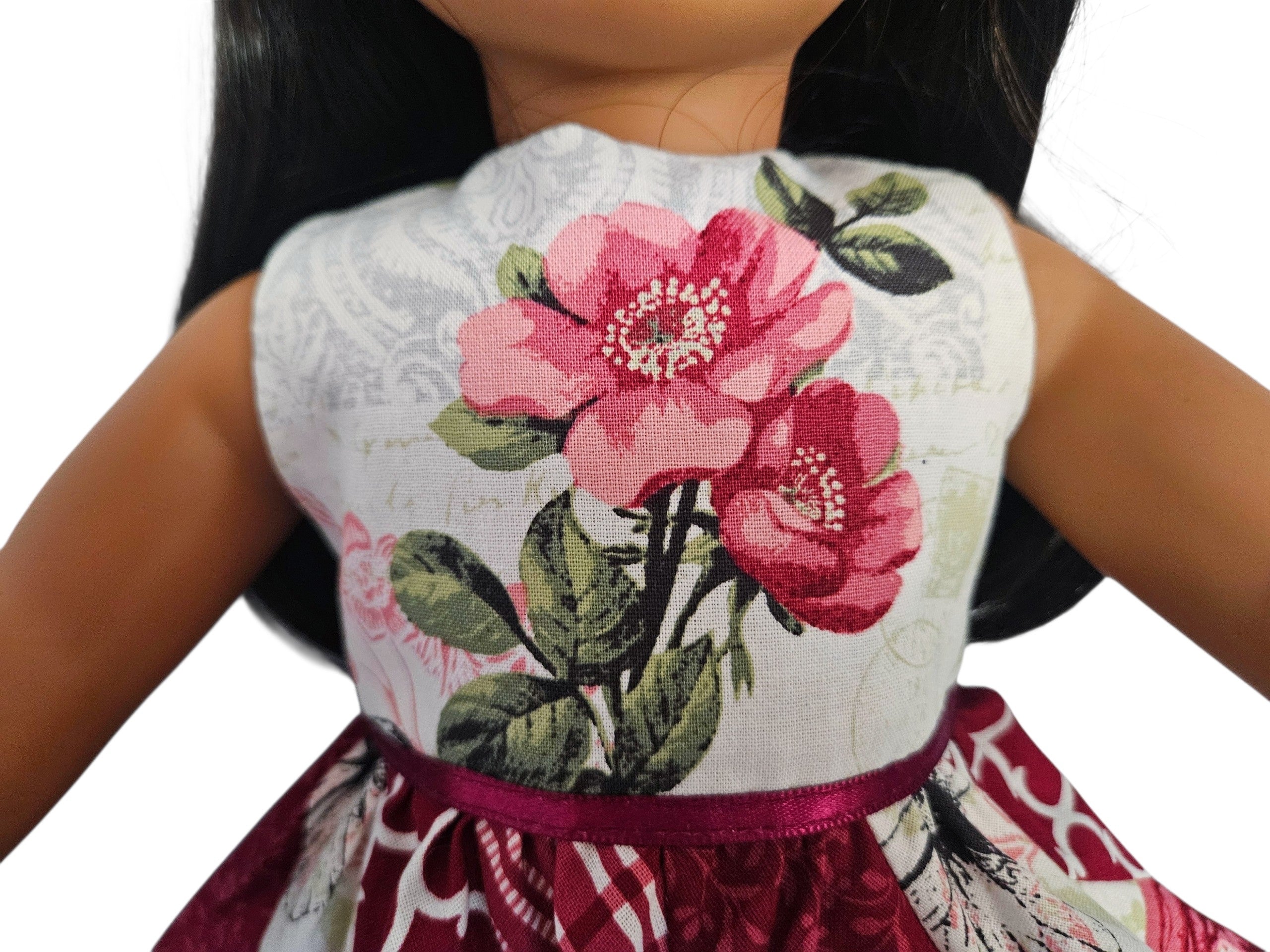 18 inch doll clothes Burgundy Swirl Dress American Girl Handmade