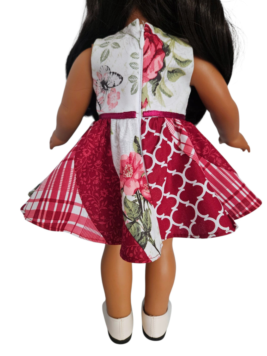 18 inch doll clothes Burgundy Swirl Dress American Girl Handmade
