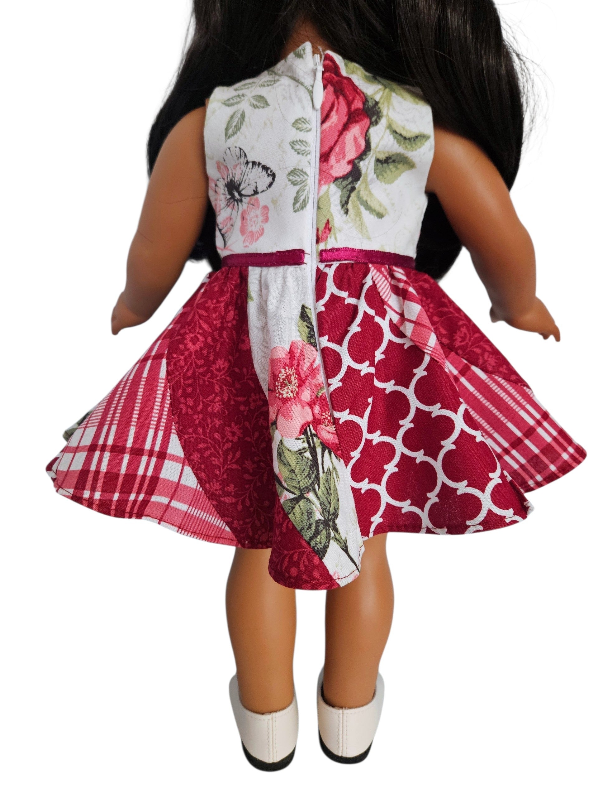 18 inch doll clothes Burgundy Swirl Dress American Girl Handmade