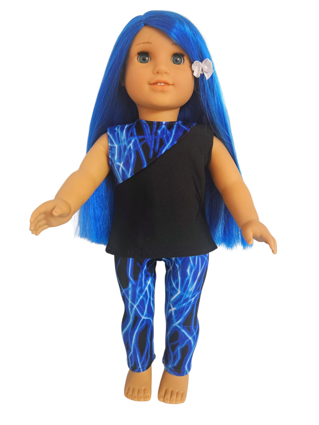 18 inch doll clothes Blue and Black Top and Leggings American Girl Handmade