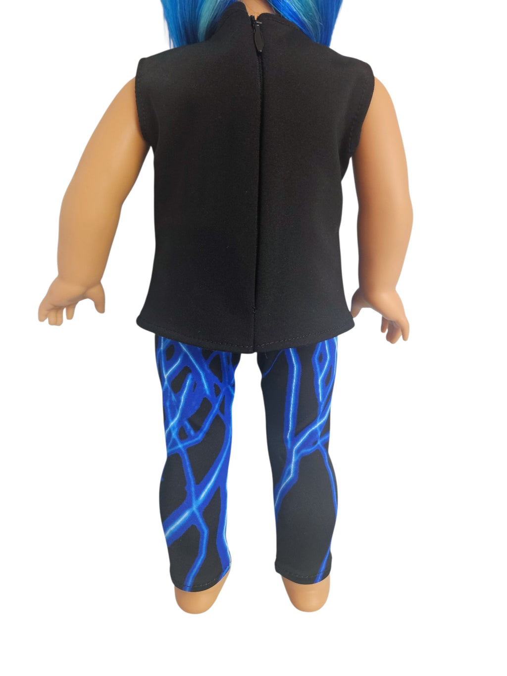 18 inch doll clothes Blue and Black Top and Leggings American Girl Handmade
