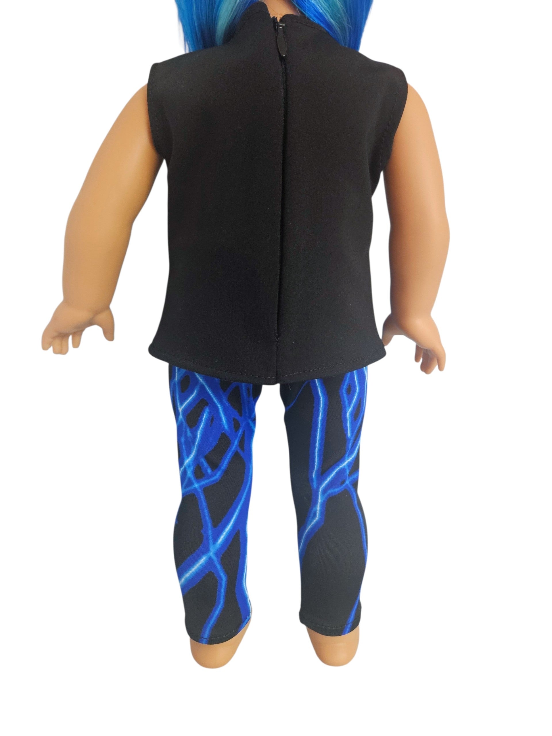 18 inch doll clothes Blue and Black Top and Leggings American Girl Handmade