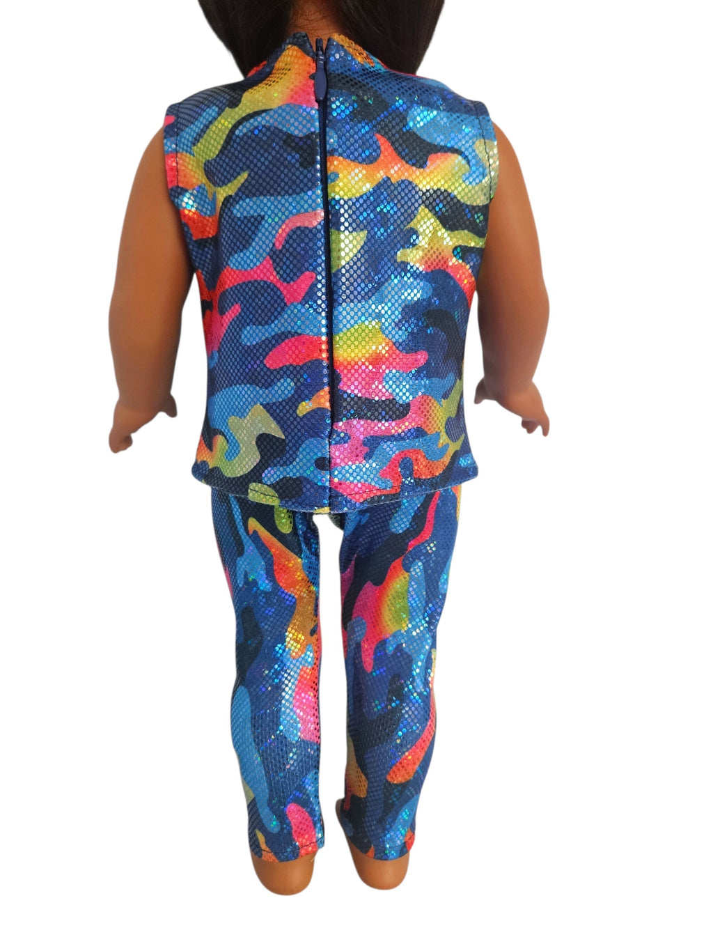 18 inch doll clothes Blue and Neon Green Top and Leggings American Girl Handmade