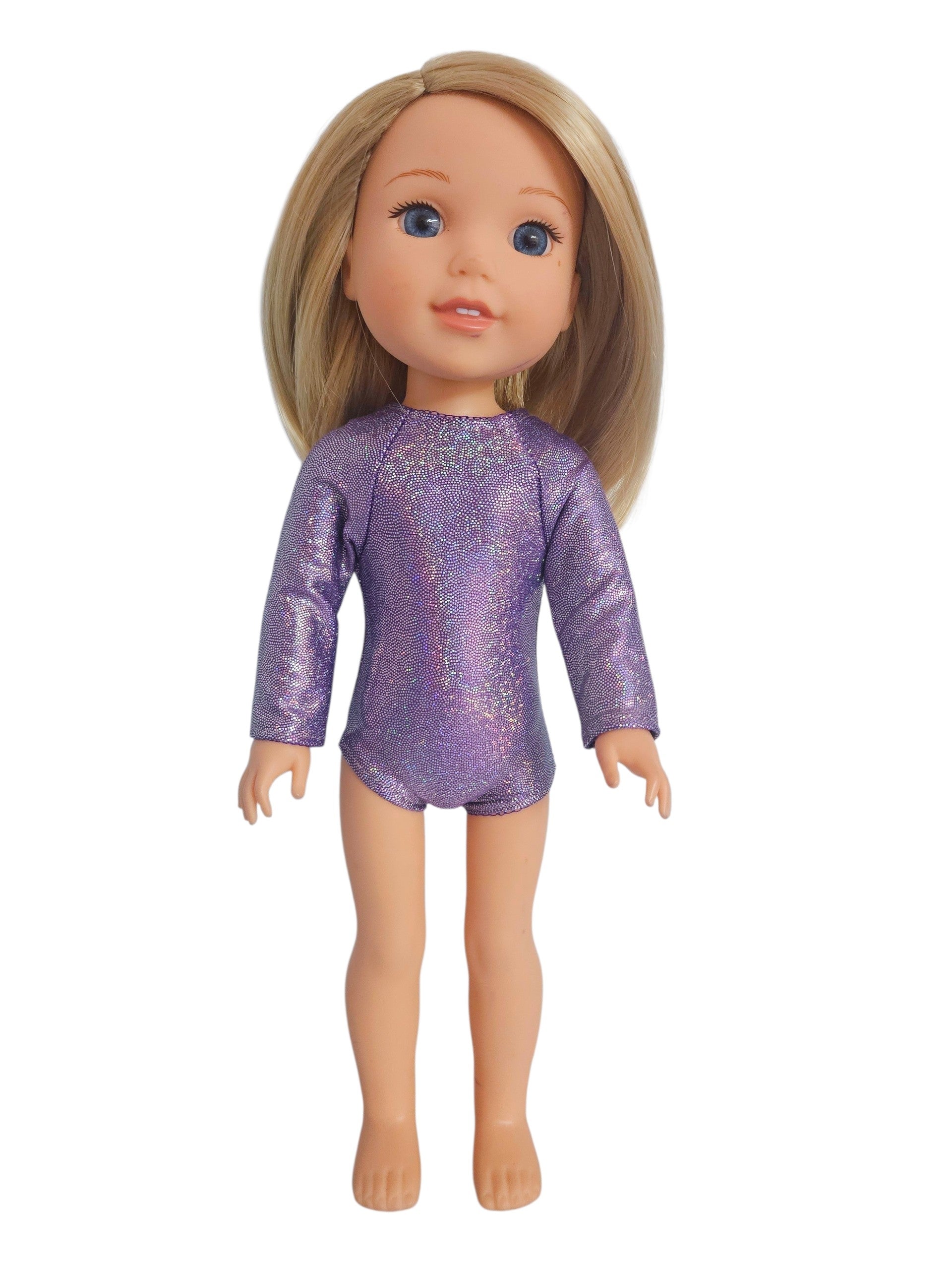 Wellie Wisher doll clothes SPARKLY Purple Gymnastic Leotard