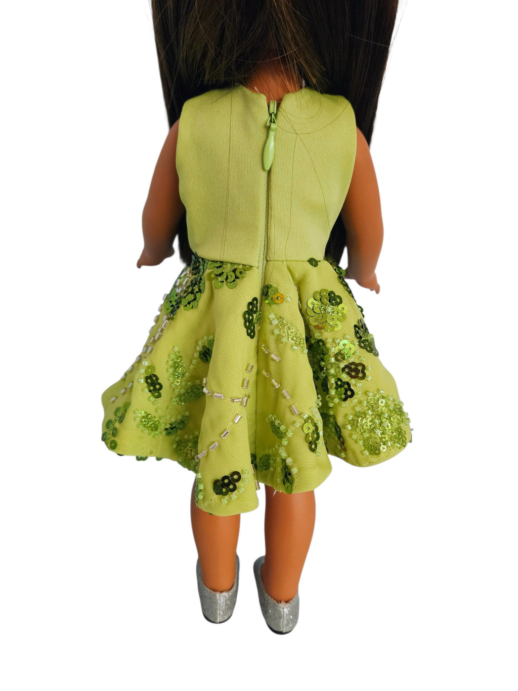 Wellie Wisher Doll Clothes Lime Green Sequin Dress
