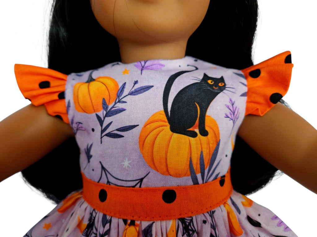 18 inch doll Clothes Black Cat Halloween Dress