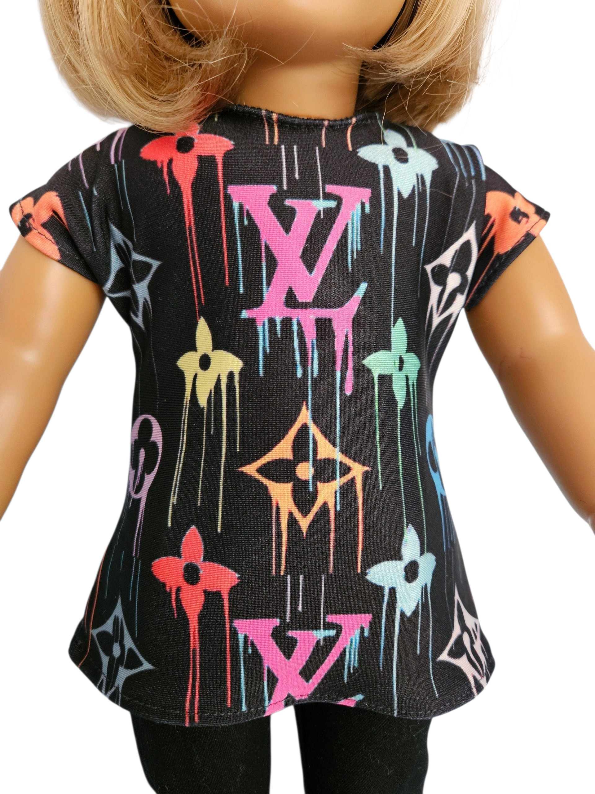 18 inch doll Black Leggings and Top