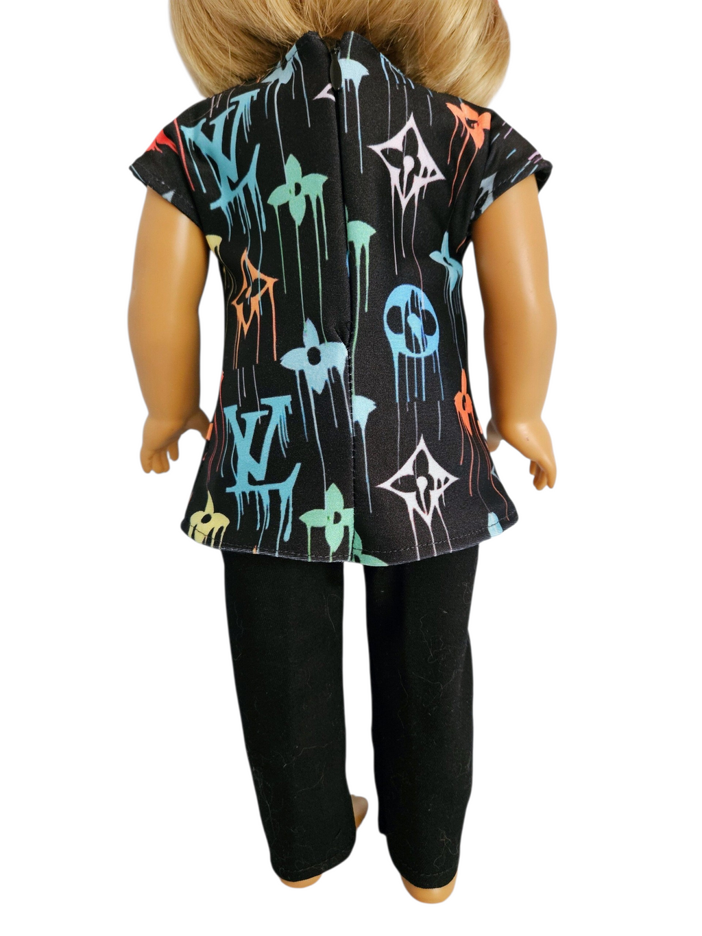 18 inch doll Black Leggings and Top