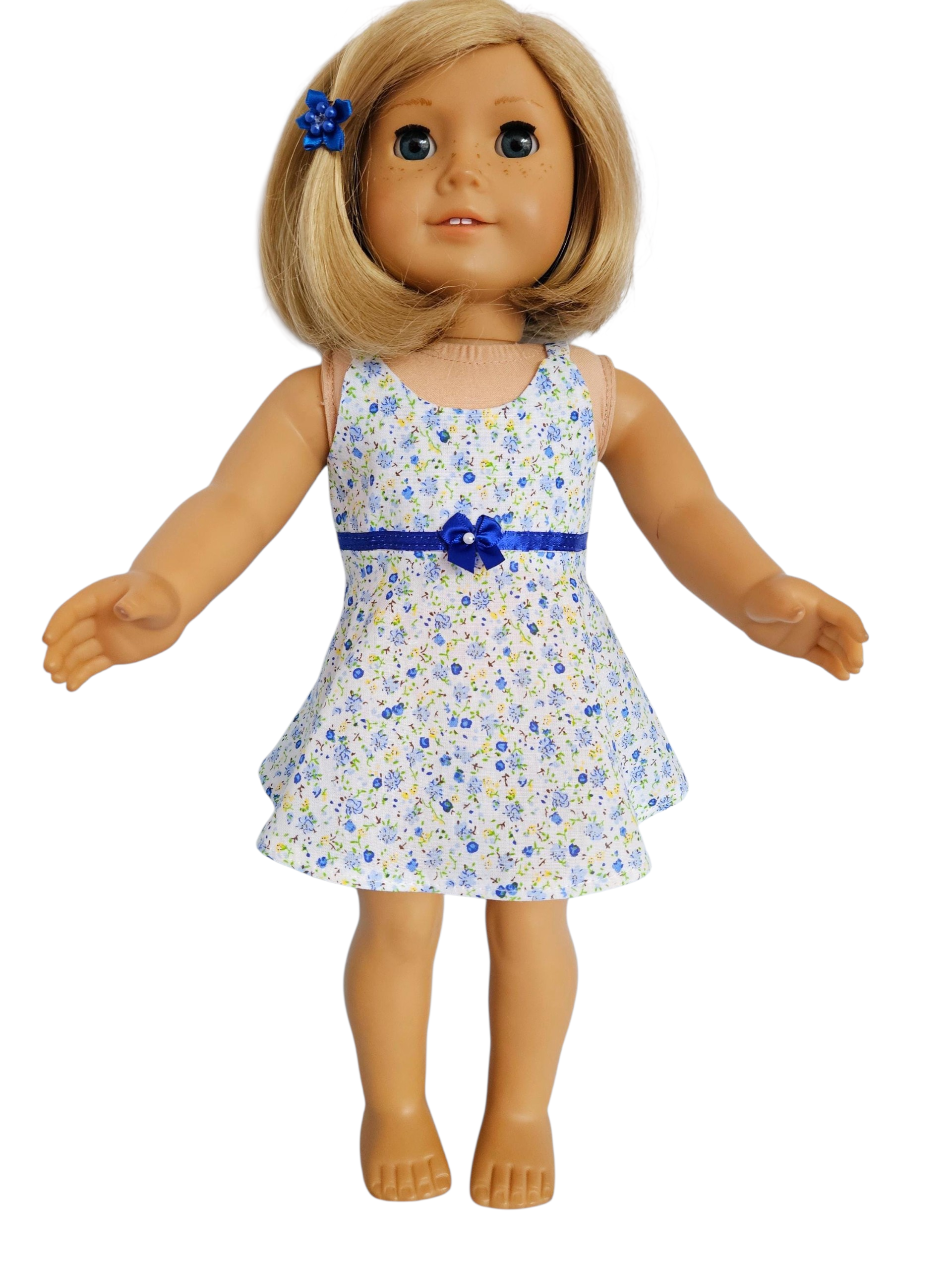 18 inch doll Blue Floral & Stripe Capri Outfit