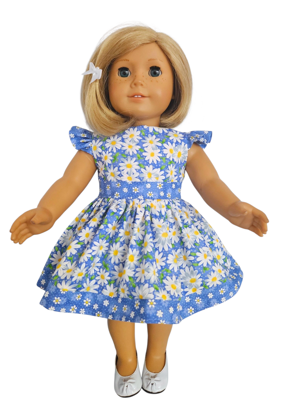 18 inch doll Blue Daisy Dress