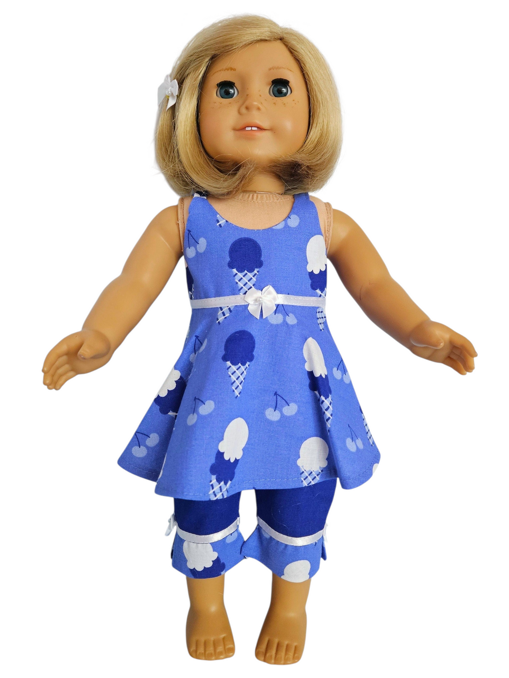 18 inch doll Blue Ice Cream Cone Capri Outfit