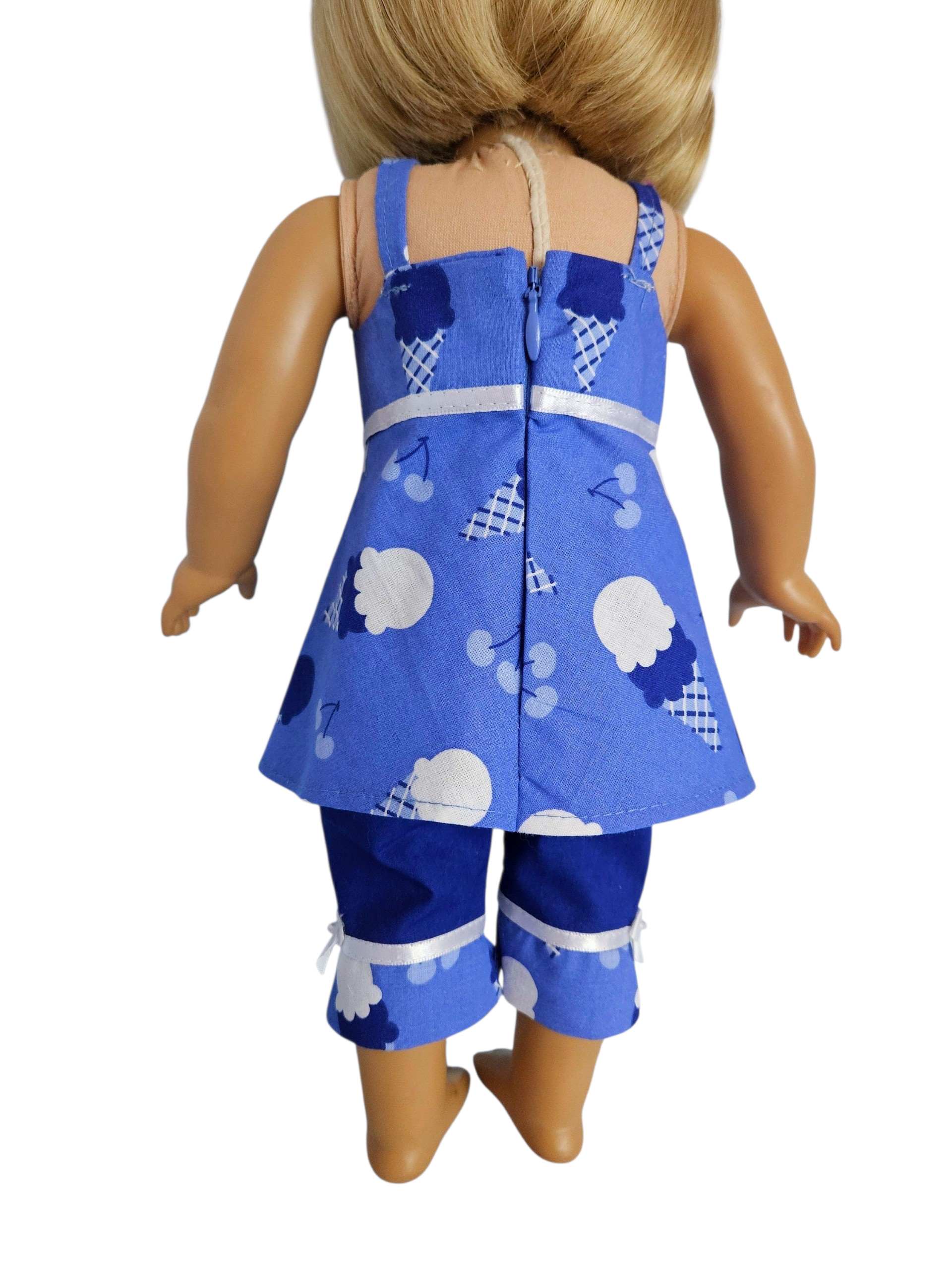 18 inch doll Blue Ice Cream Cone Capri Outfit