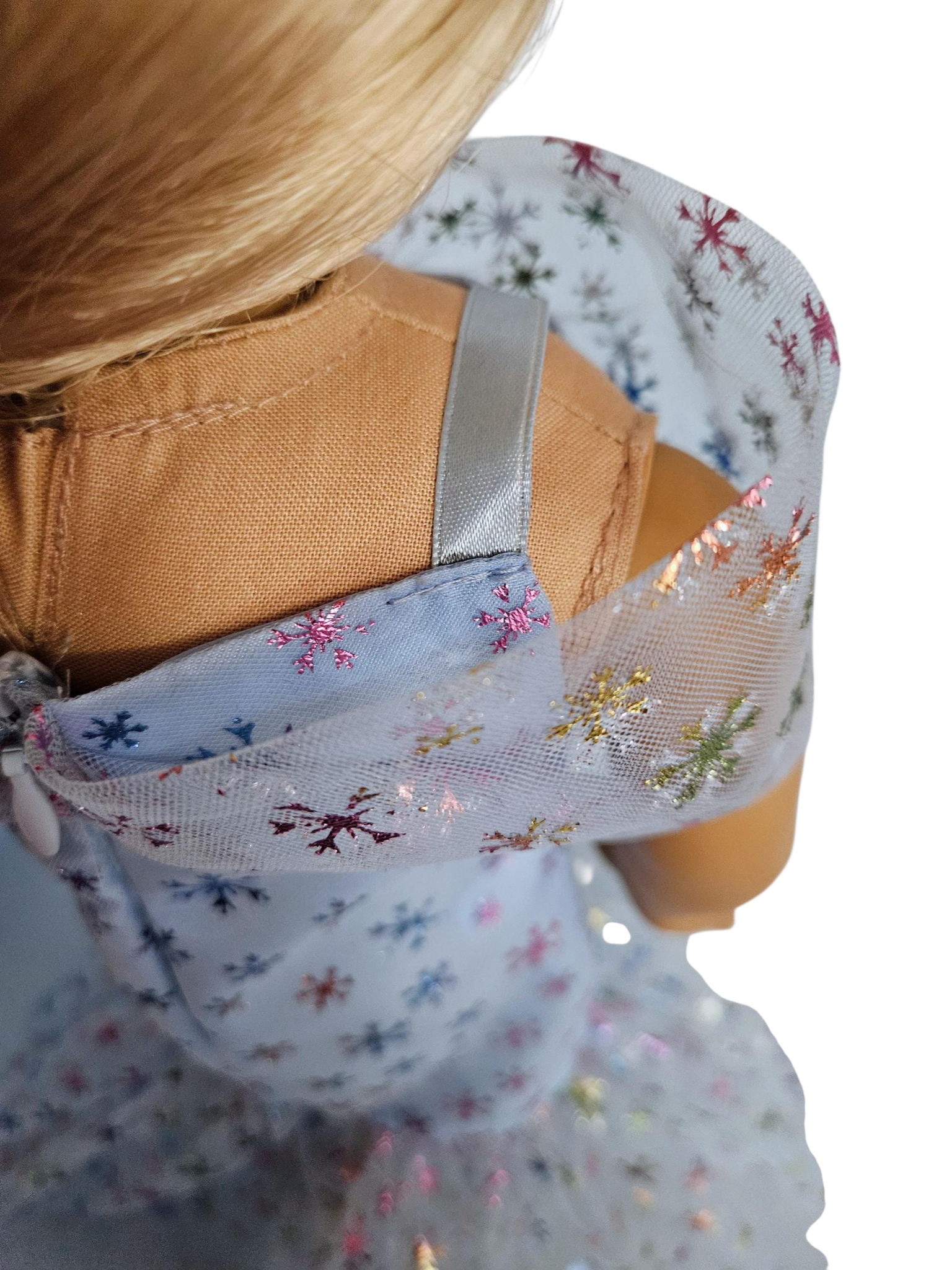 Blue Snowflakes Drop Waist Gown - handmade/18 inch doll/AG doll