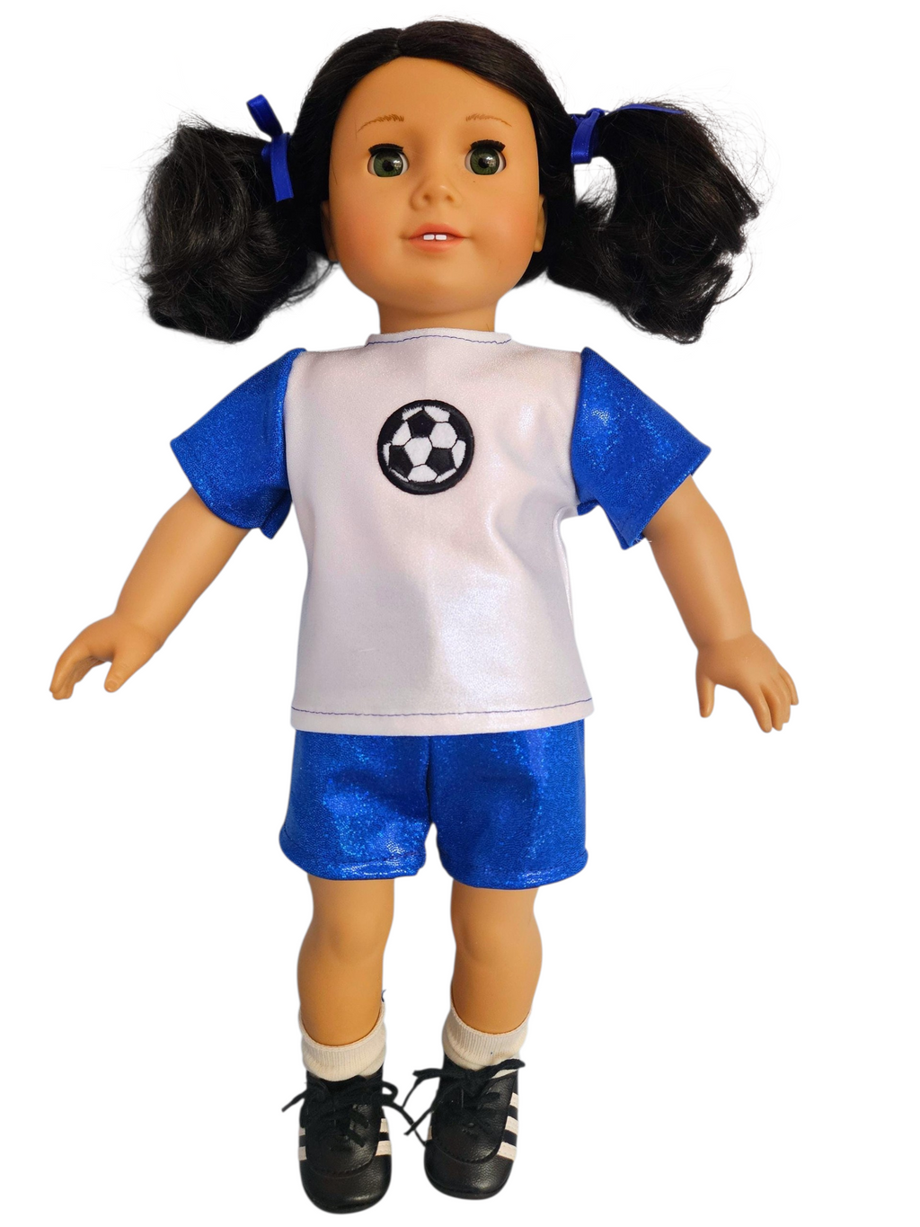 Blue White Soccer Top & Shorts/handmade/AG doll/18 inch doll