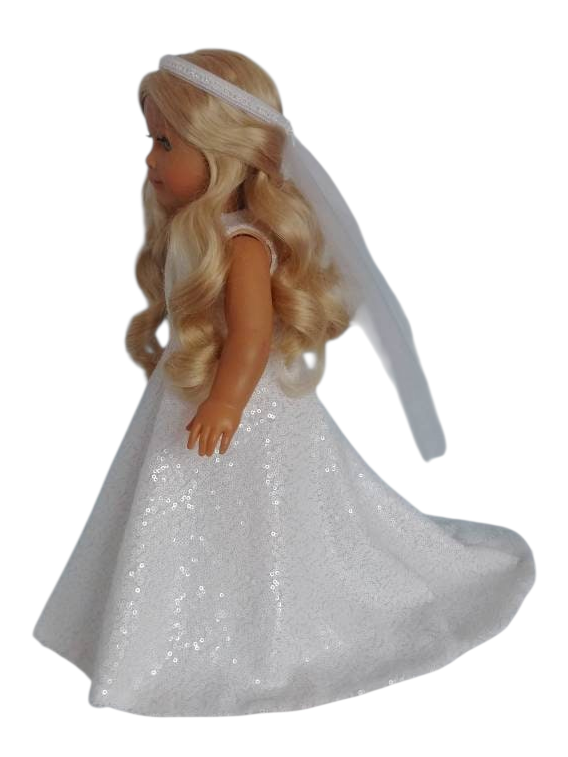 Bridal Gown and Veil/handmade/AG doll/18 inch doll