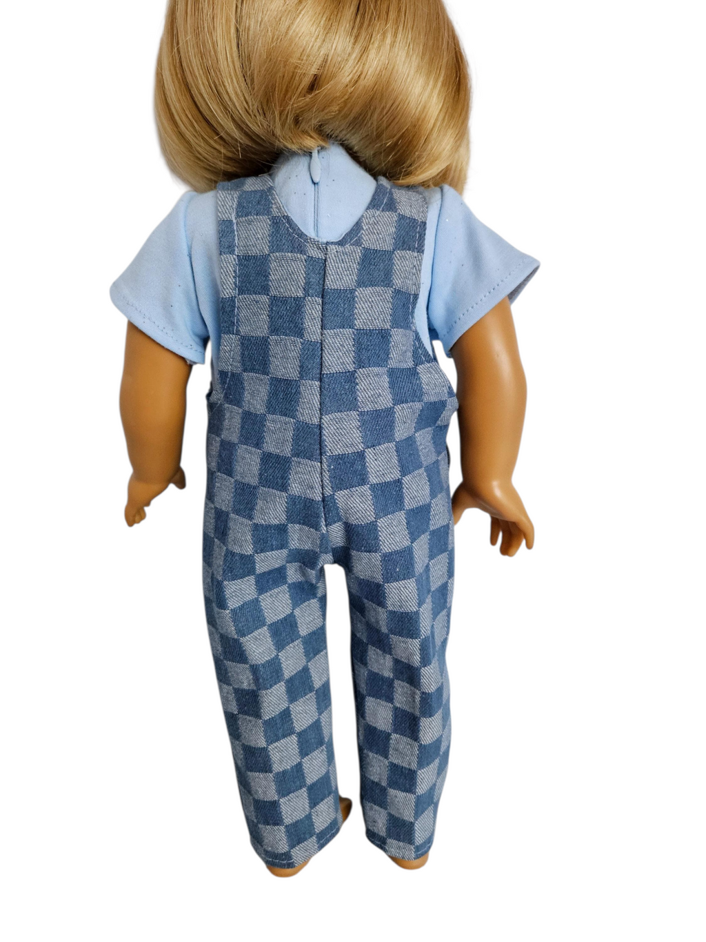 18 inch doll Checkered Bib Overalls & Tshirt