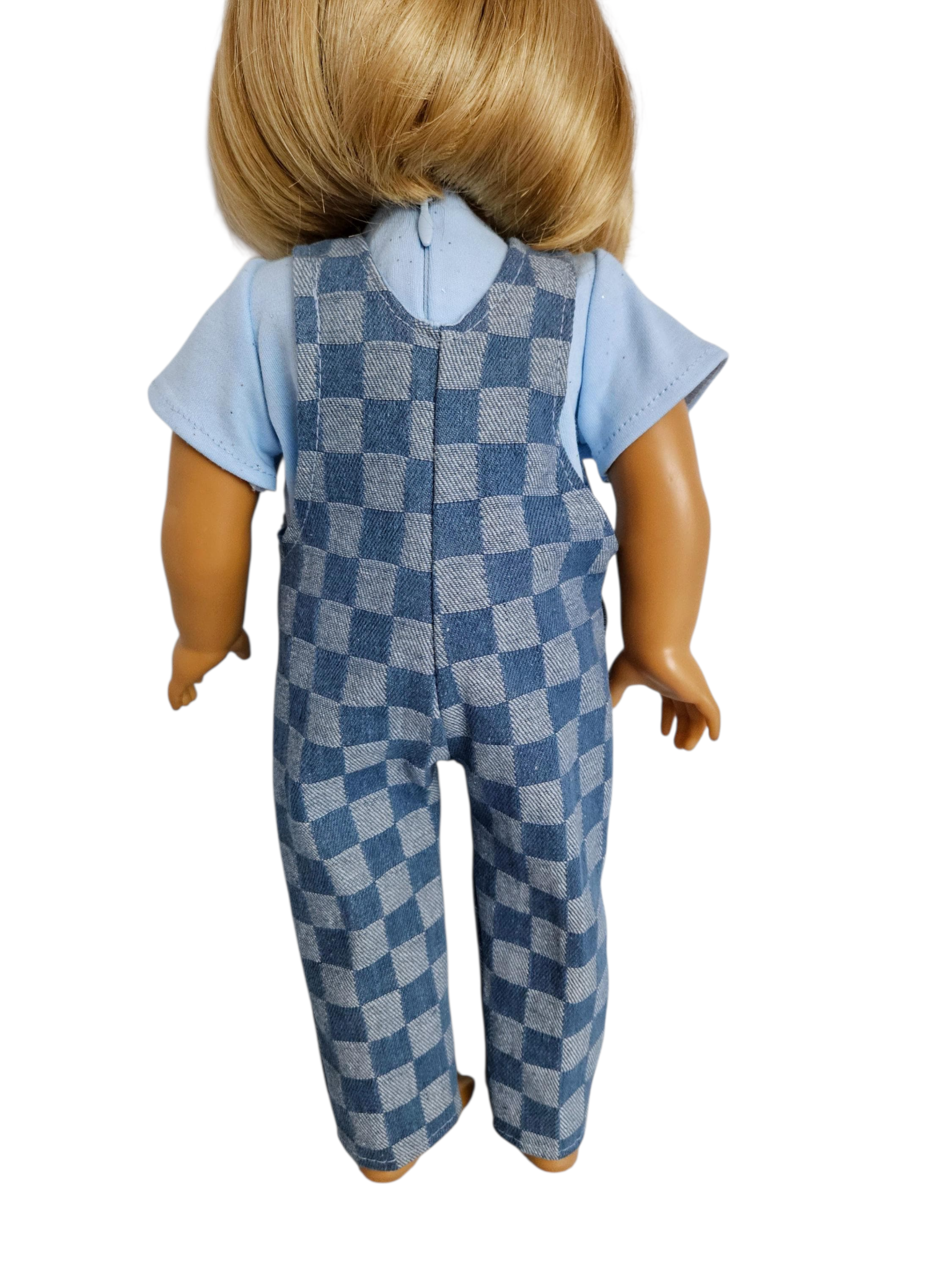 18 inch doll Checkered Bib Overalls & Tshirt