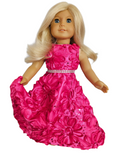 Fushia Ribbon Sequin Gown/handmade/AG doll/18 inch doll