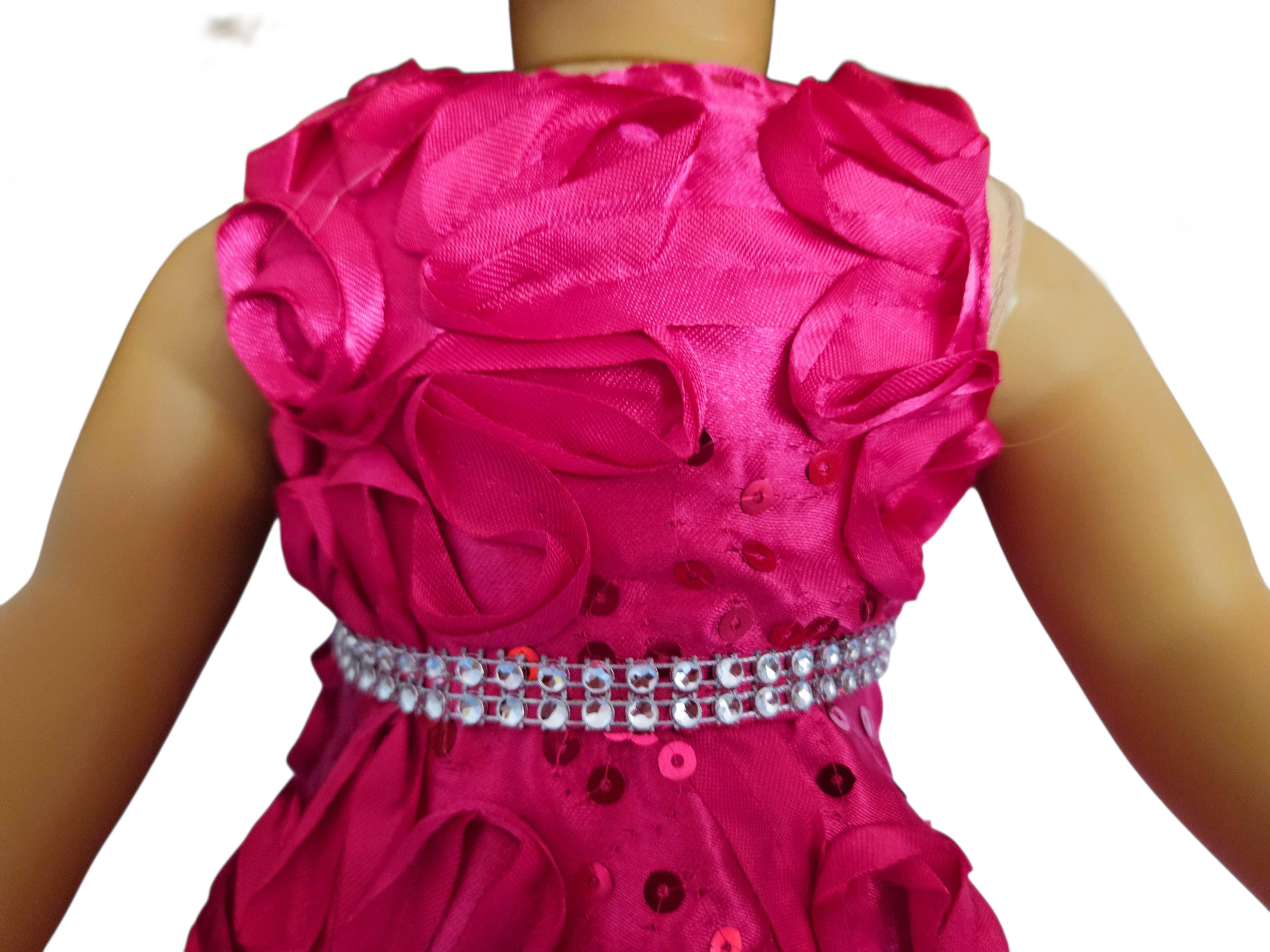 Fushia Ribbon Sequin Gown/handmade/AG doll/18 inch doll