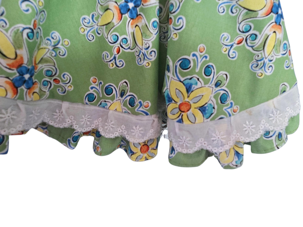 Green Floral Fiesta Gown/handmade/AG doll/18 inch doll