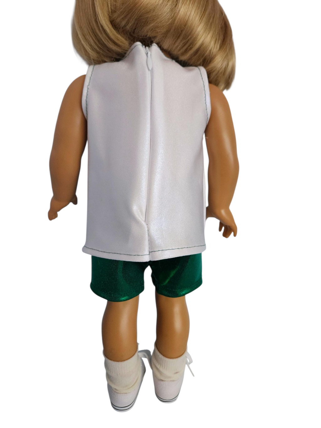Green White Basketball Top & Shorts/handmade/AG doll/18 inch doll