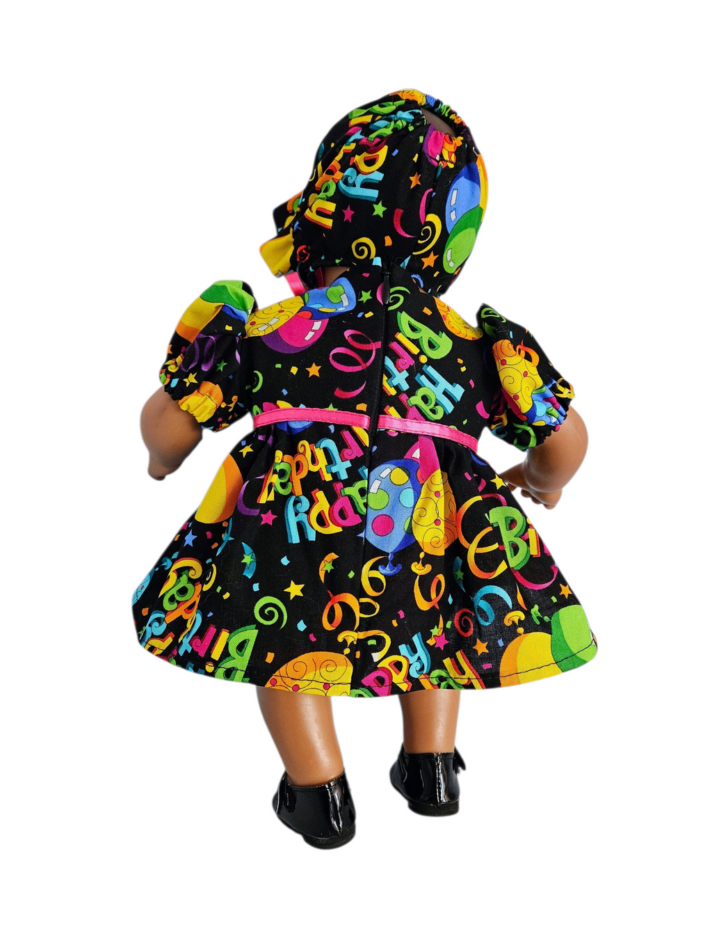 Happy Birthday Dress, Bonnet and Panties/handmade/Bitty baby