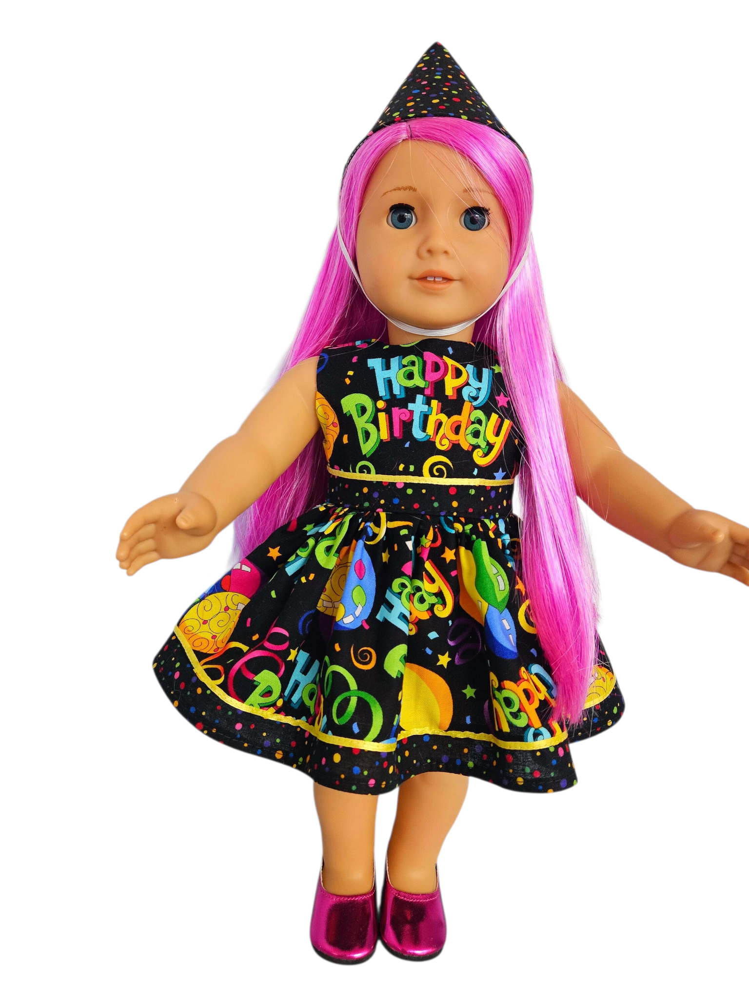 Happy Birthday Dress and Hat/handmade/AG doll/18 inch doll - #105