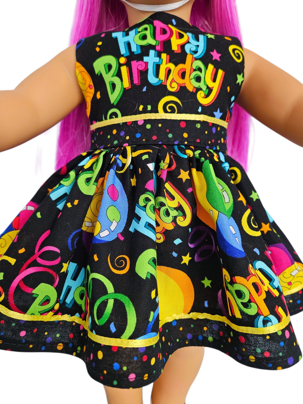 Happy Birthday Dress and Hat/handmade/AG doll/18 inch doll - #105