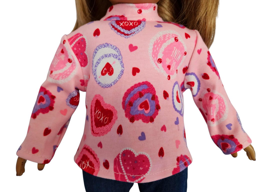 18 inch doll Jeans & Pink Turtleneck