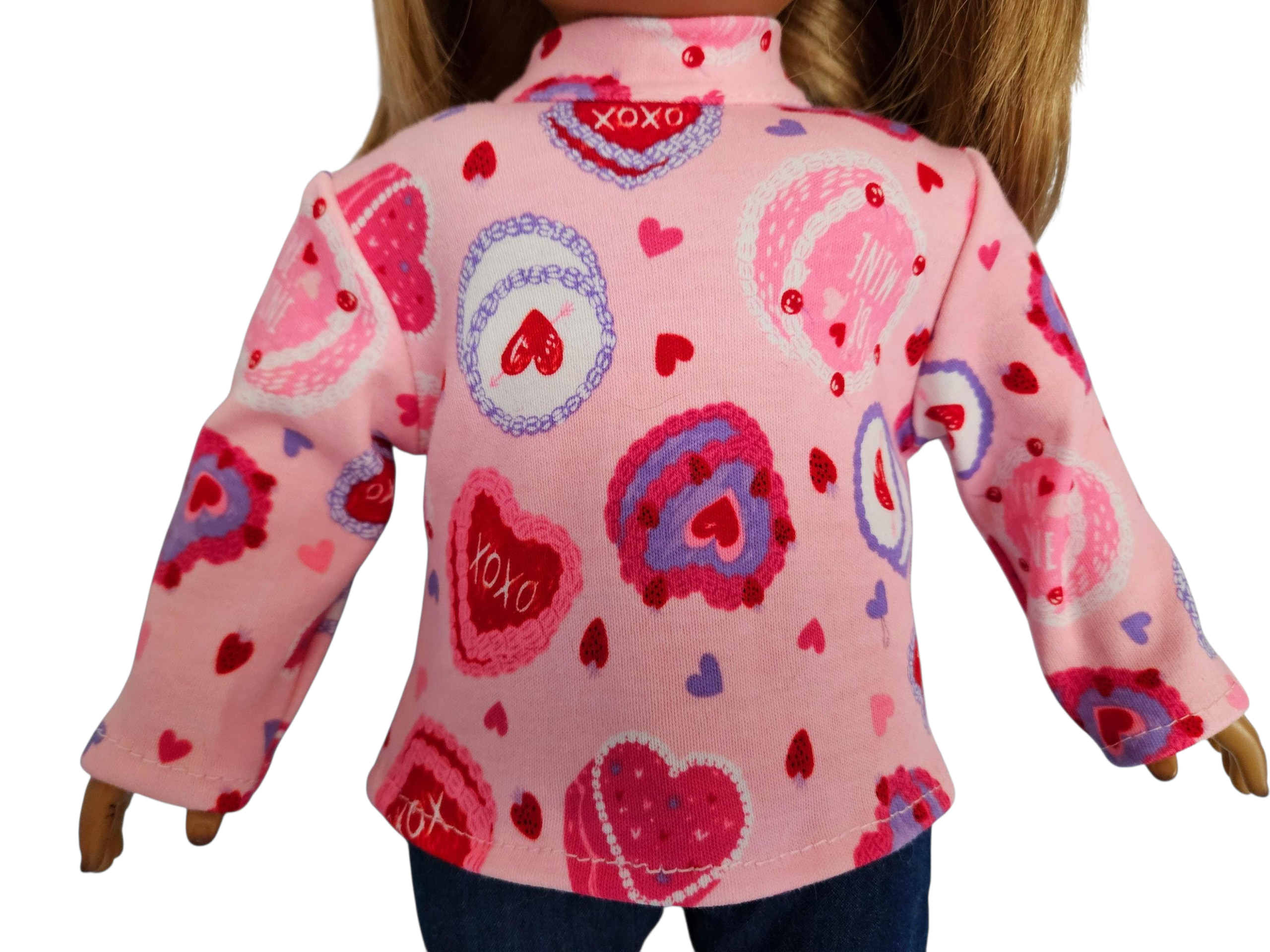 18 inch doll Jeans & Pink Turtleneck