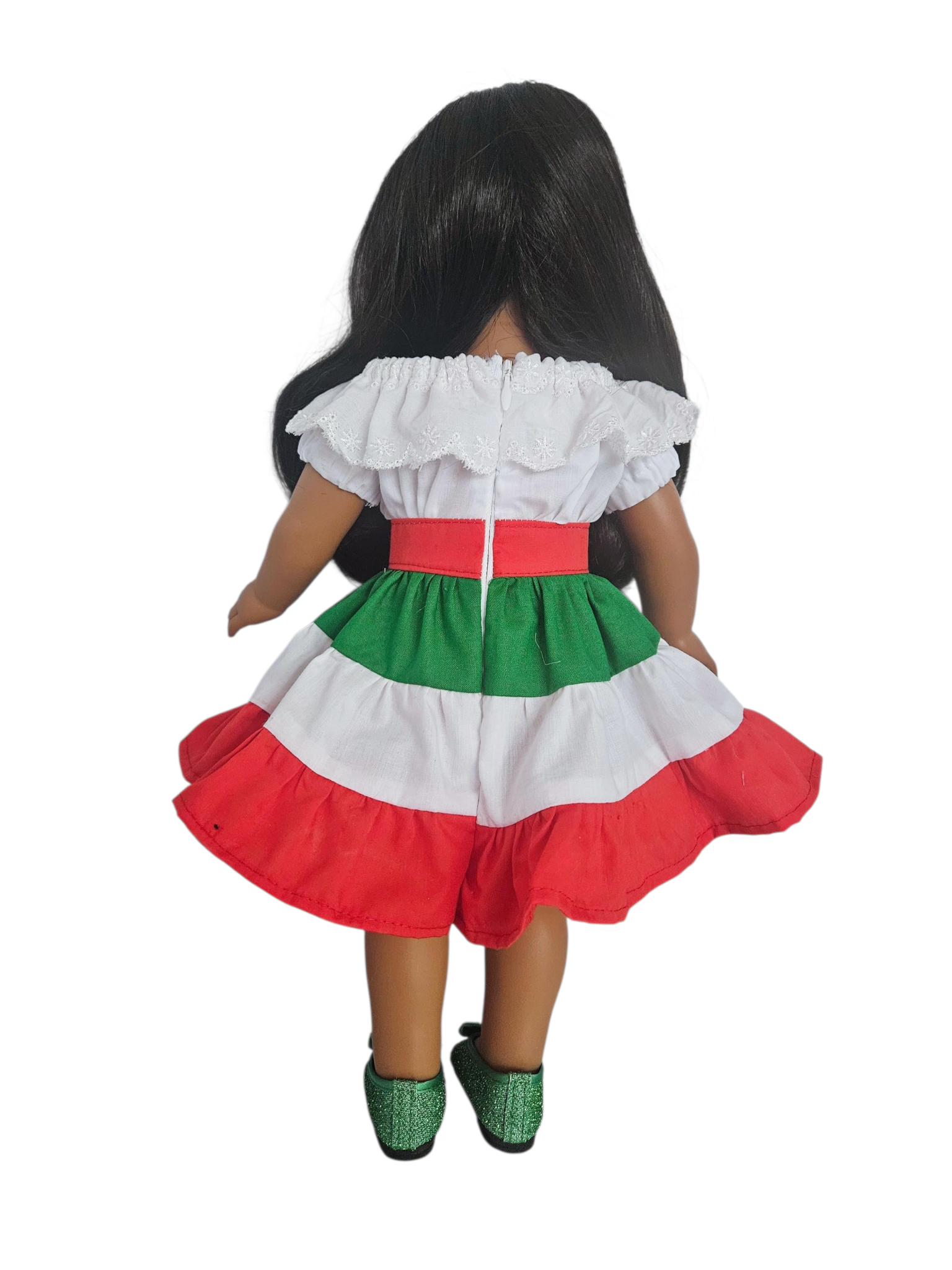 Latino Ruffled Dress/handmade/AG doll/18 inch doll
