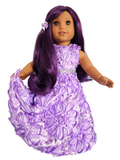 Lavender Ribbon Sequin Gown/handmade/AG doll/18 inch doll