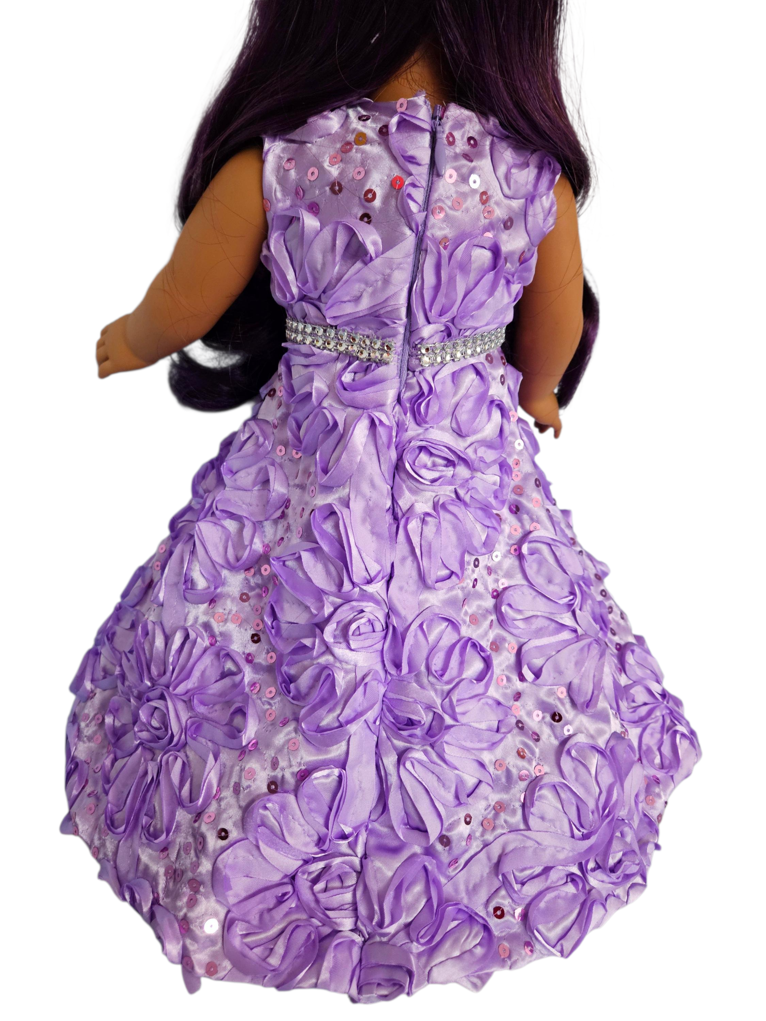 Lavender Ribbon Sequin Gown/handmade/AG doll/18 inch doll