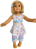 18 inch doll Blue & Purple Capri Outfit