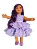 Lilac Floral Ruffled Dress/handmade/18 inch doll/AG doll